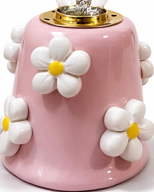 MiniLampada in Ceramica Con Fiori