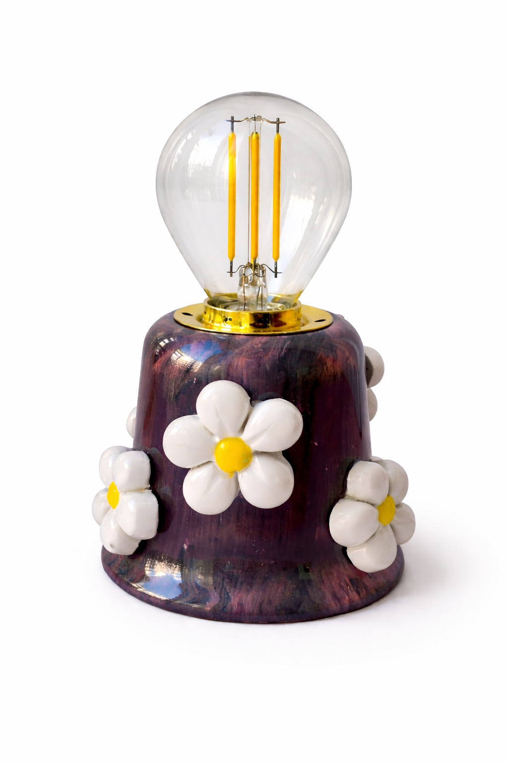 MiniLampada in Ceramica Con Fiori