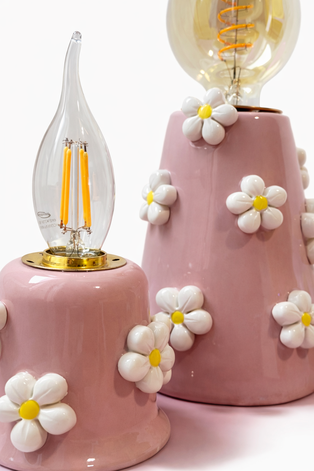 MiniLampada in Ceramica Con Fiori