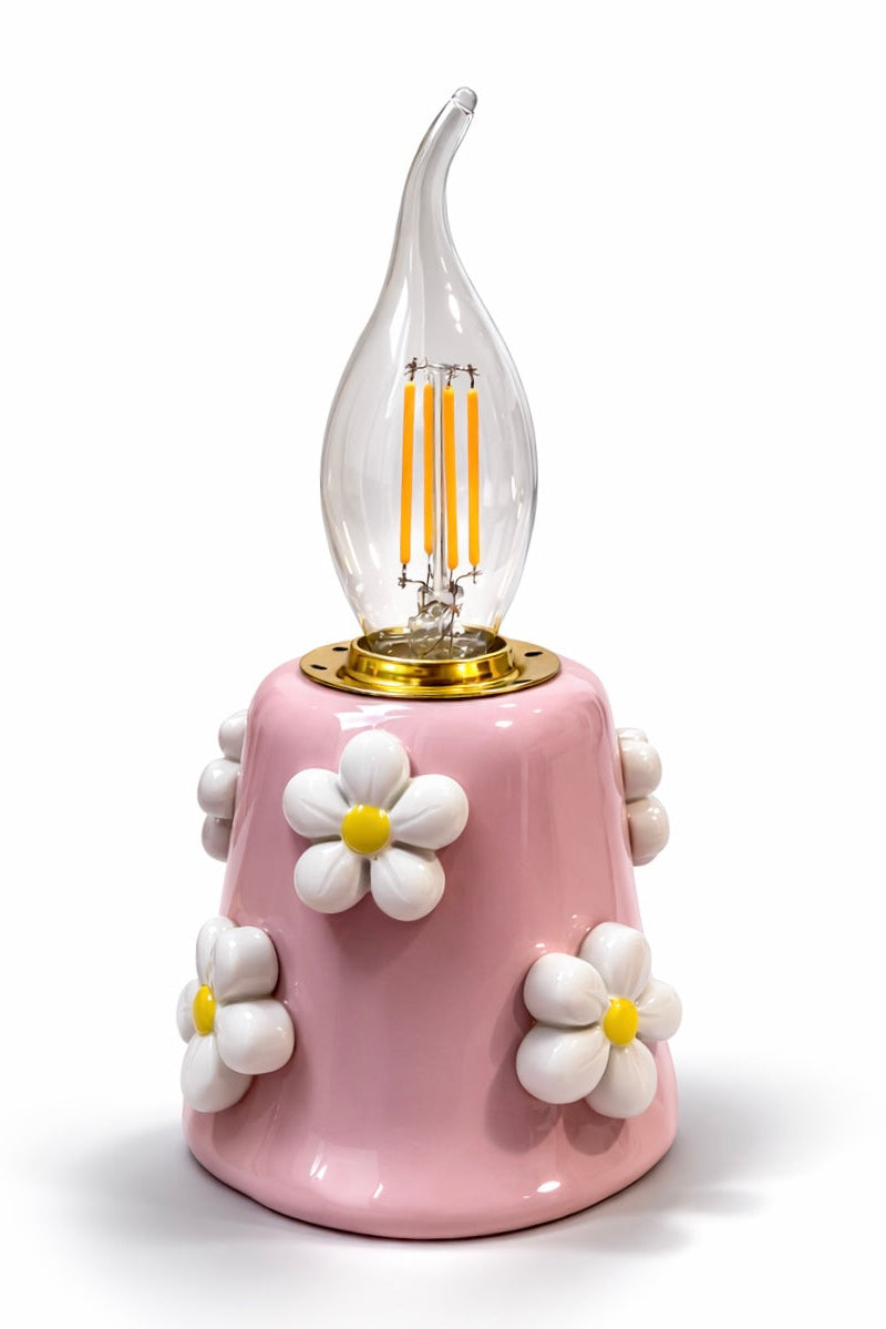 MiniLampada in Ceramica Con Fiori
