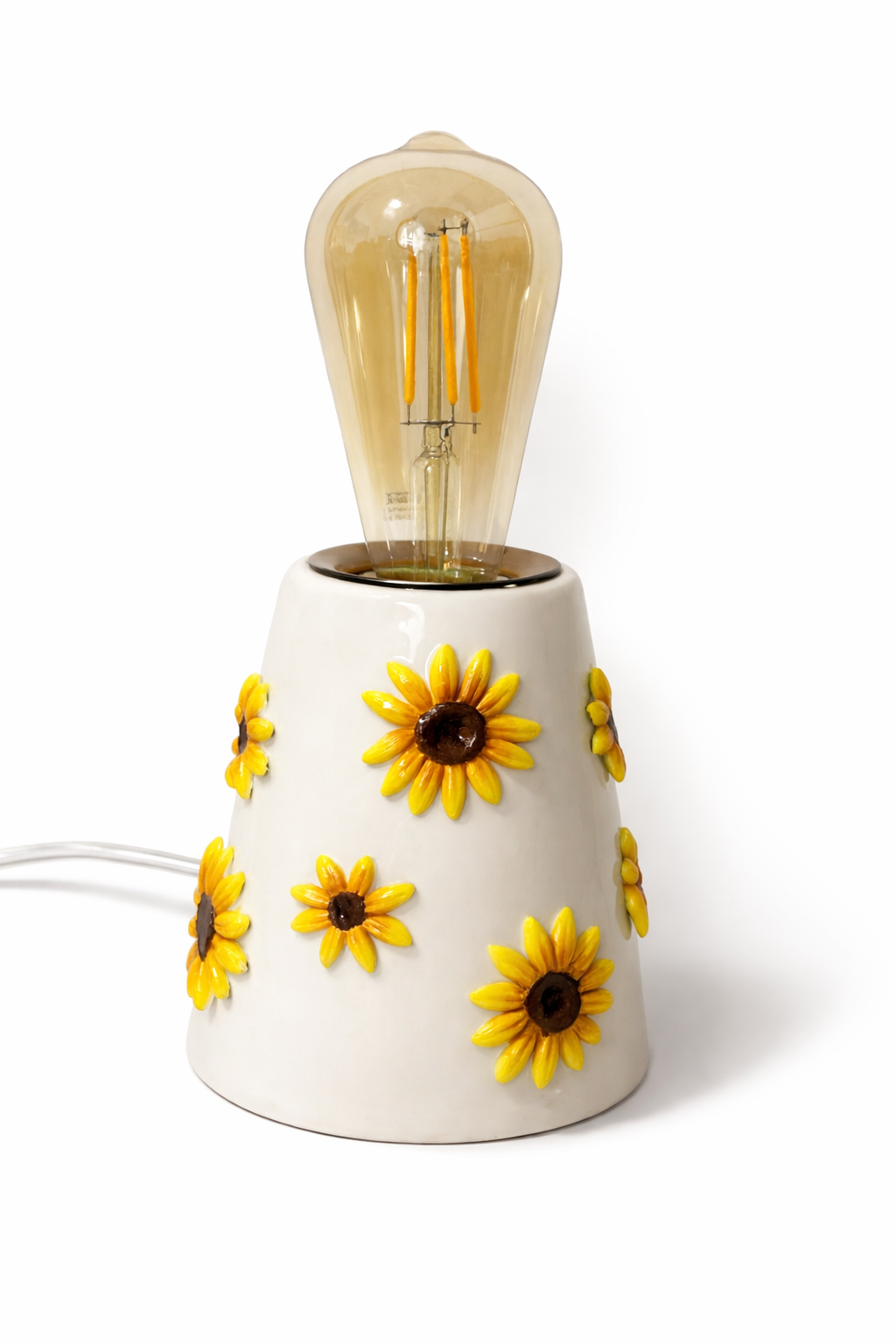 Lampada in Ceramica con Girasoli
