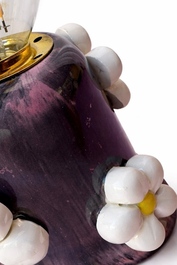 MiniLampada in Ceramica Con Fiori